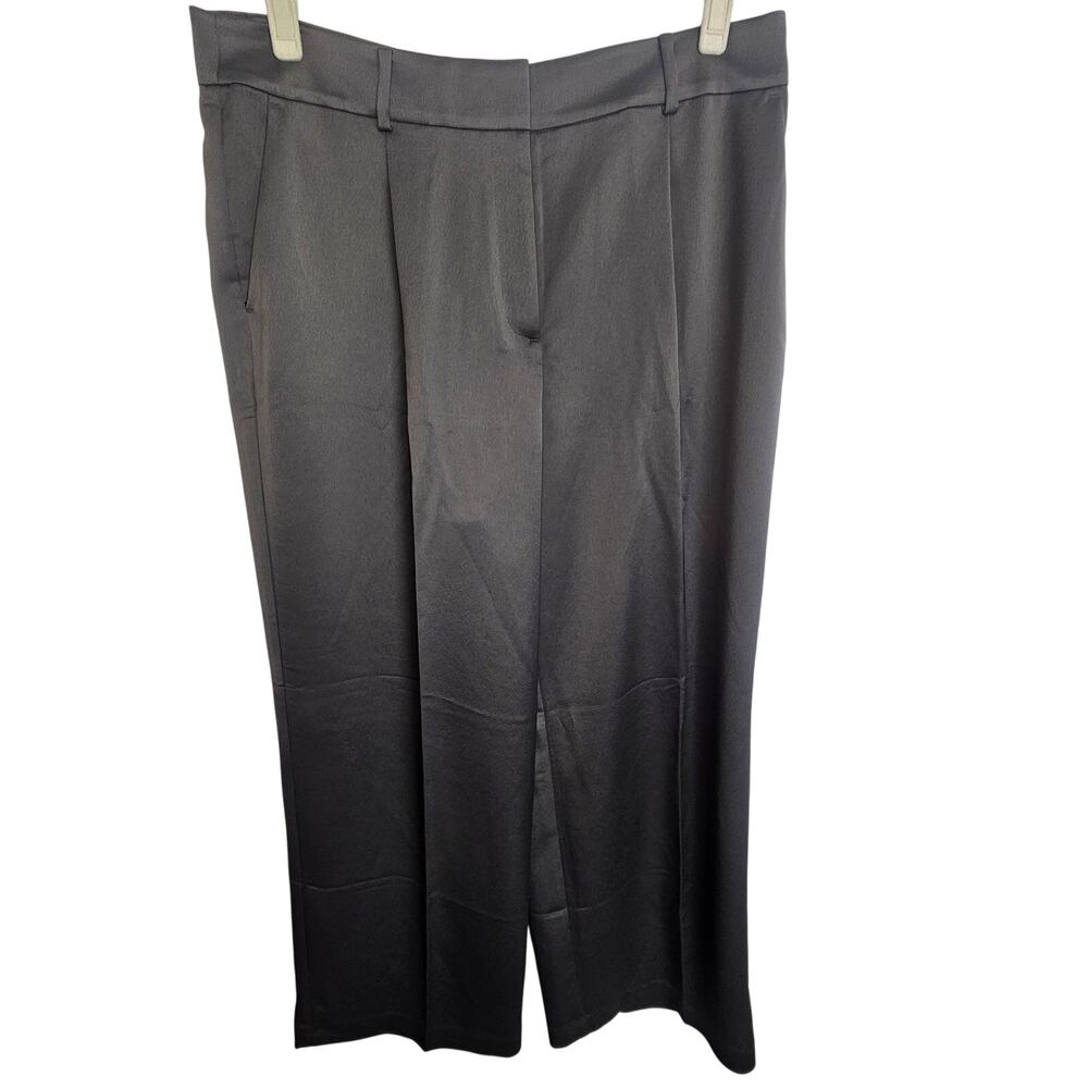 LOFT Womens Peyton Pleated Wide Leg Trousers Dress Pants Size 14 Career Office